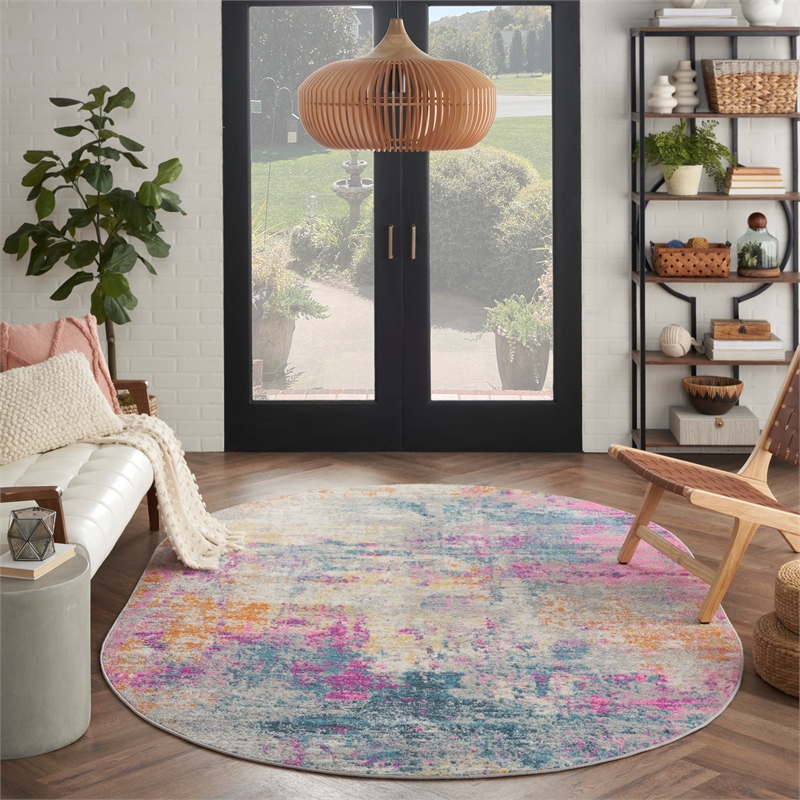 Nourison Home Passion 6' x 9' Oval Ivory Multicolor   Area Rug