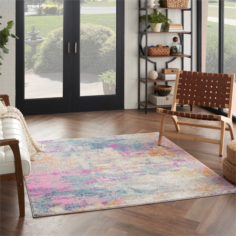 Nourison Home Passion 5' x  Square Ivory Multicolor   Area Rug