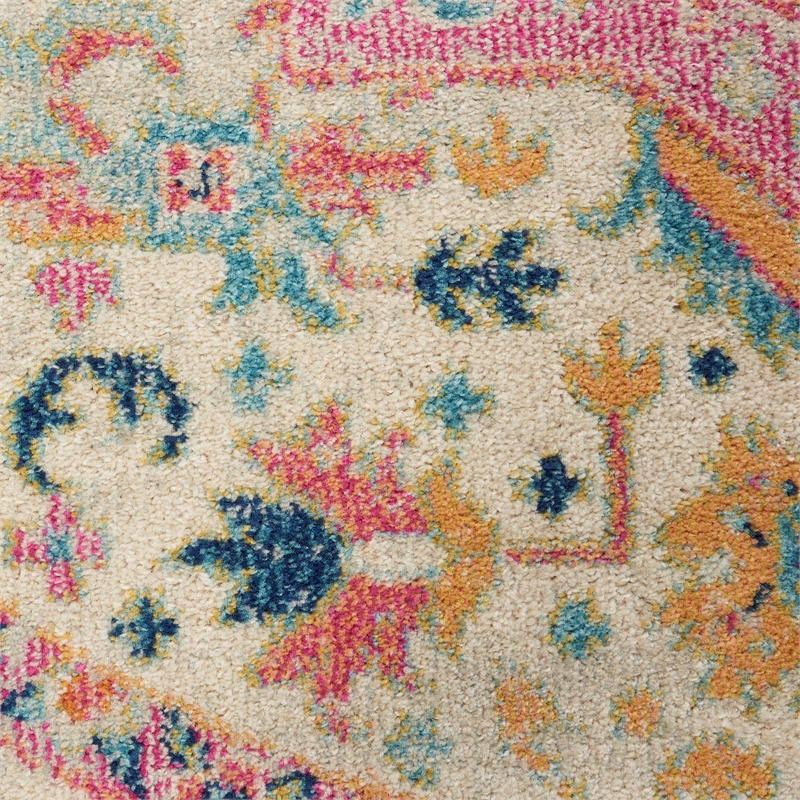 Nourison Passion 6' x 9' Ivory Pink Fabric Bohemian Area Rug (6' x 9')