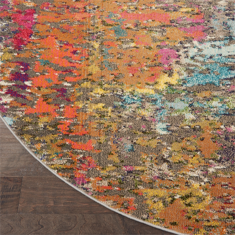 Nourison Home Celestial 8' x Round Fabric Sunset Area Rug