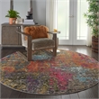 Nourison Home Celestial 8' x Round Fabric Sunset Area Rug