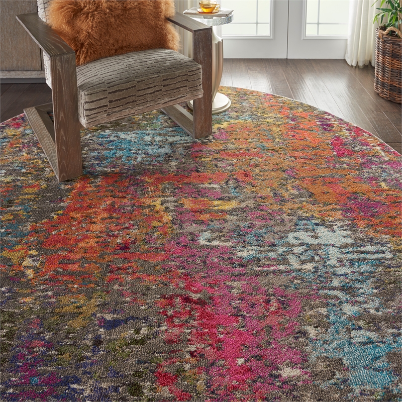 Nourison Home Celestial 8' x Round Fabric Sunset Area Rug
