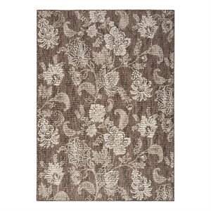 Nourison Home Garden Oasis 6' x 9' Fabric Mocha Area Rug