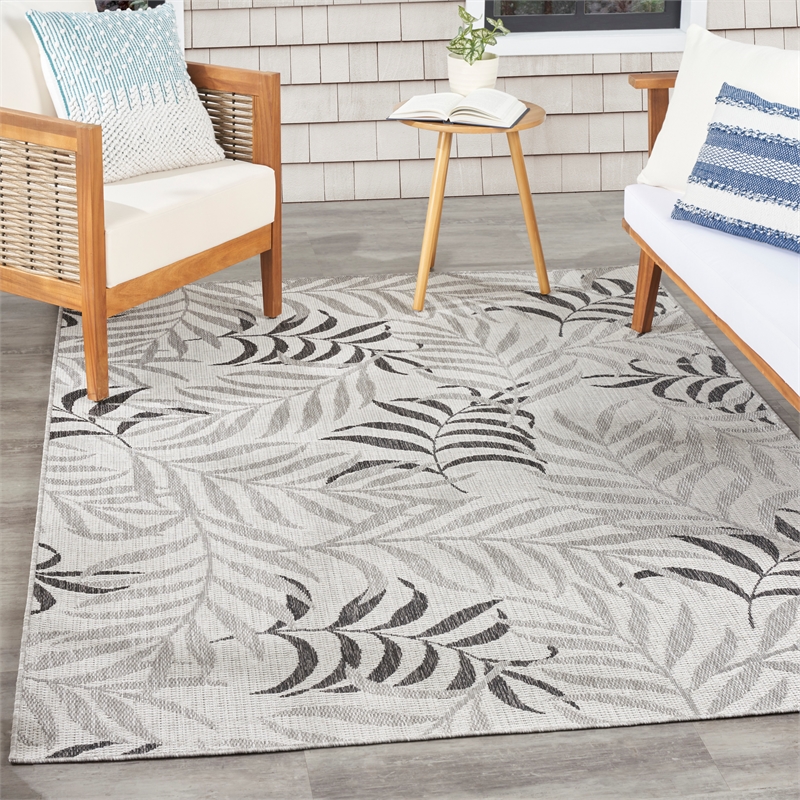 Nourison Home Garden Oasis 6' x 9' Fabric Grey Area Rug
