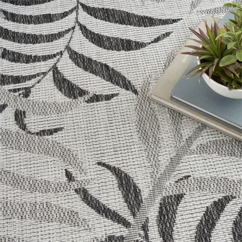 Nourison Home Garden Oasis 6' x 9' Fabric Grey Area Rug
