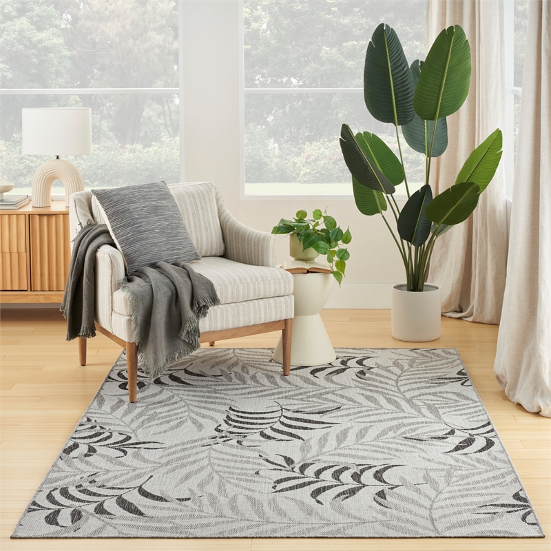 Nourison Home Garden Oasis 6' x 9' Fabric Grey Area Rug