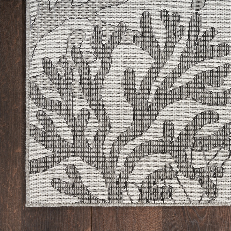 Nourison Home Garden Oasis 6' x 9' Fabric Grey Area Rug
