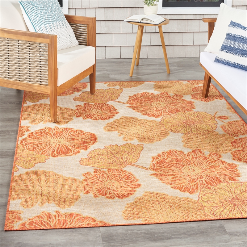 Nourison Home Garden Oasis 6' x 9' Fabric Coral Area Rug