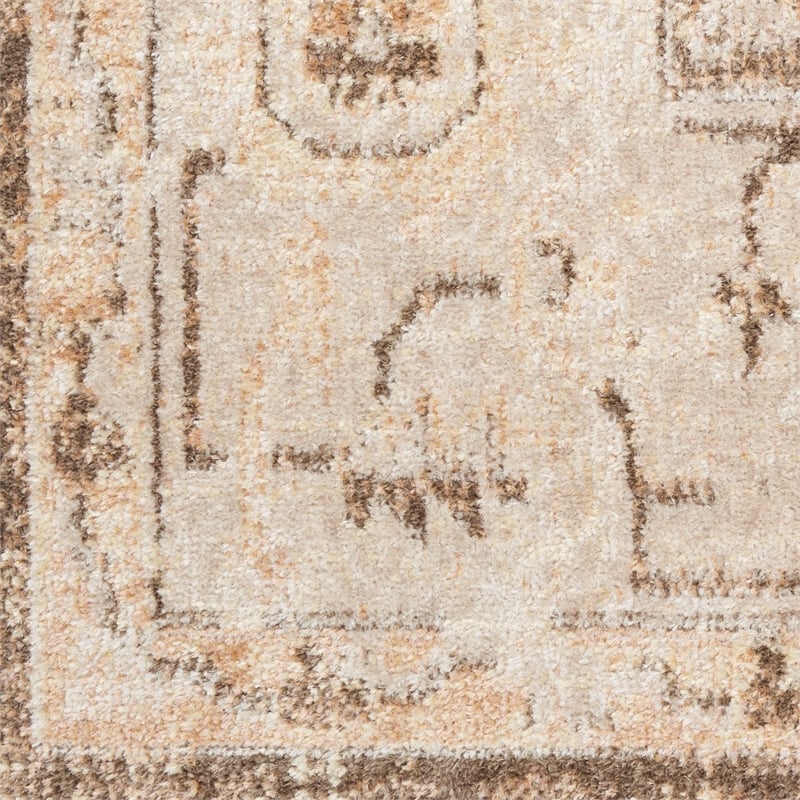 Nourison Astra Machine Washable 7' x 9' Beige Fabric Vintage Area Rug (7' x 9')