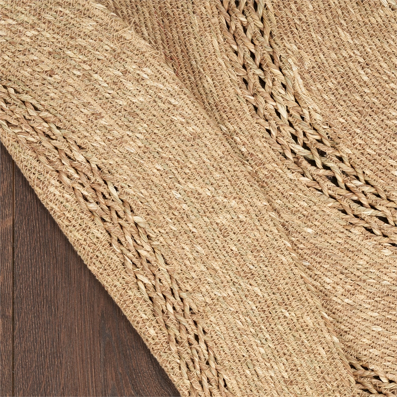 Nourison Home Natural Seagrass 6' x Round Fabric Natural Area Rug