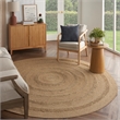 Nourison Home Natural Seagrass 6' x Round Fabric Natural Area Rug