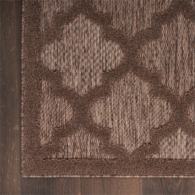 Nourison Easy Care 9' x 12' Brown Fabric Modern Area Rug (9' x 12')