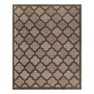 Nourison Easy Care 9' x 12' Brown Fabric Modern Area Rug (9' x 12')