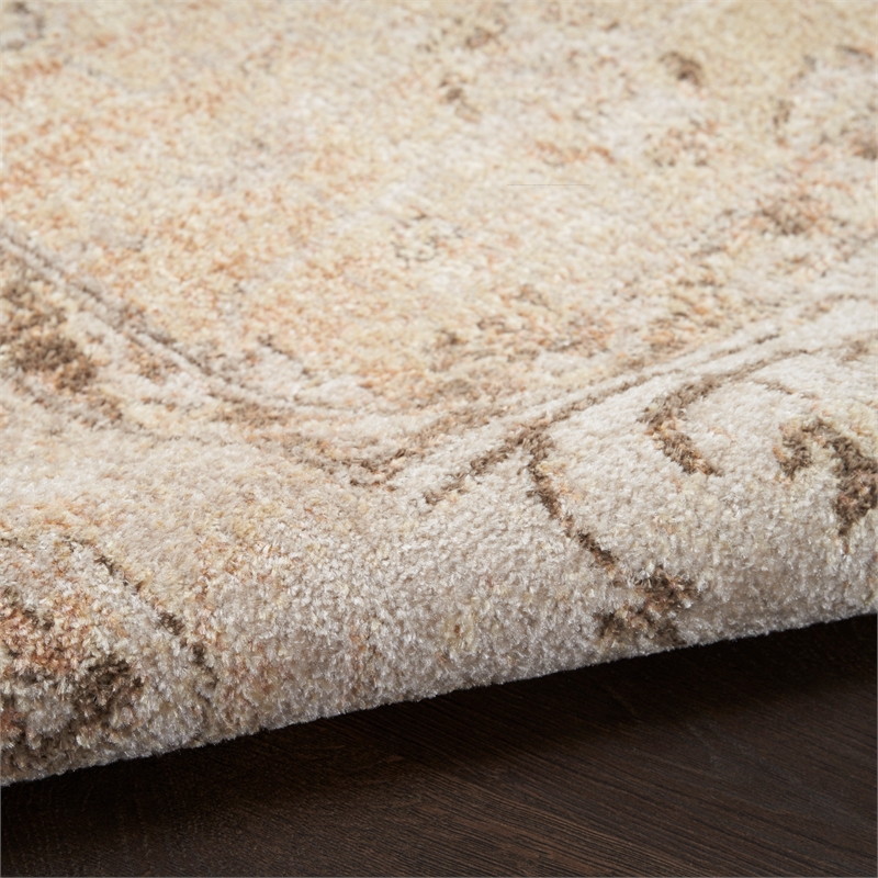 Nourison Home Astra Machine Washable 9' x 12' Fabric Beige Area Rug