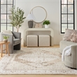 Nourison Home Astra Machine Washable 9' x 12' Fabric Beige Area Rug