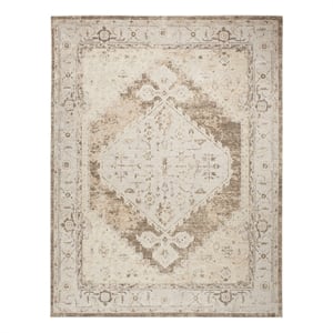 Nourison Home Astra Machine Washable 9' x 12' Fabric Beige Area Rug