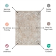 Nourison Home Astra Machine Washable 9' x 12' Fabric Ivory Green Area Rug