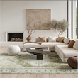 Nourison Home Astra Machine Washable 9' x 12' Fabric Ivory Green Area Rug