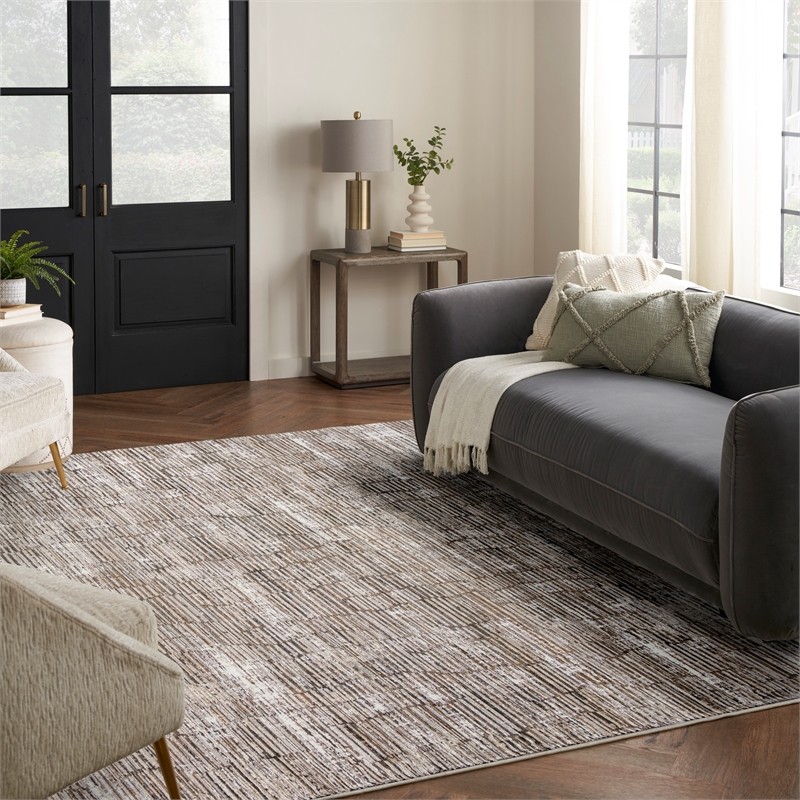 Nourison Home Eco-Friendly 8' x 10' Fabric Ivory Mocha Area Rug