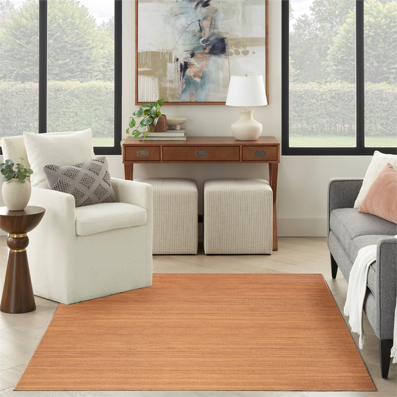 Nourison Home Washable Essentials 4' x 6' Fabric Copper Area Rug