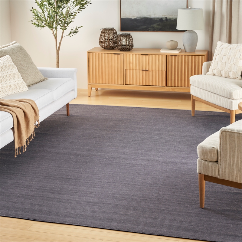 Nourison Home Washable Essentials 8' x 10' Fabric Navy Area Rug