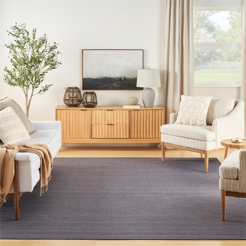 Nourison Home Washable Essentials 8' x 10' Fabric Navy Area Rug