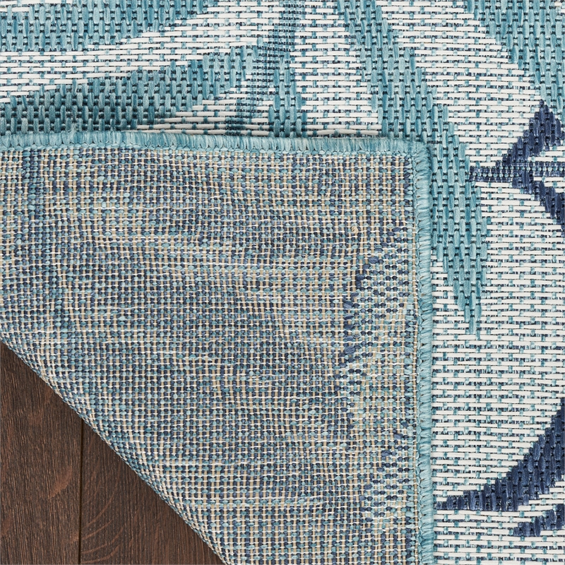 nourison home garden oasis 5' x 7' fabric blue area rug