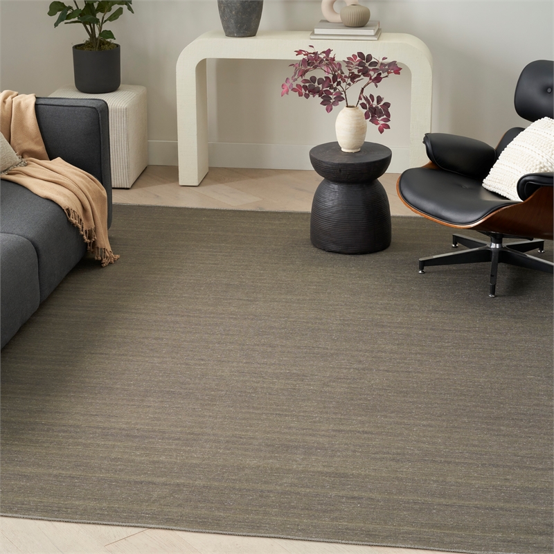Nourison Home Washable Essentials 6' x 9' Fabric Green Area Rug