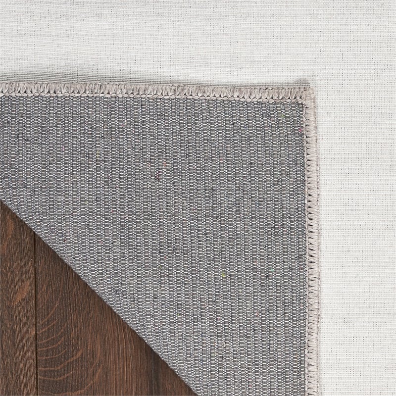 Nourison Home Washable Essentials 6' x 9' Fabric Ivory Grey Area Rug