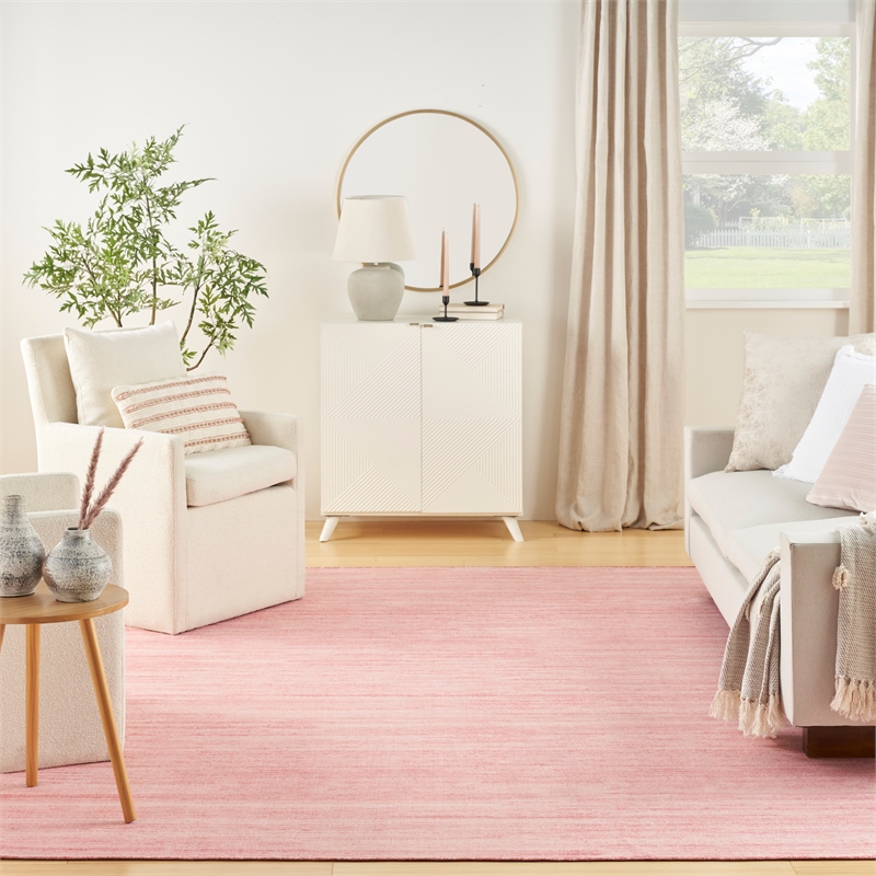 Nourison Home Washable Essentials 6' x 9' Fabric Pink Area Rug