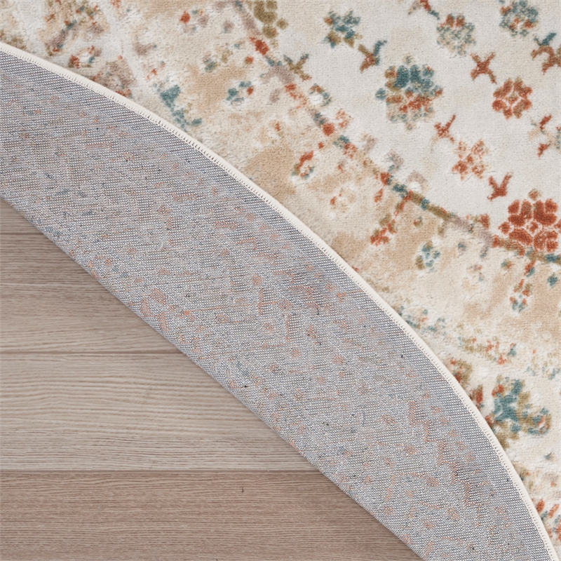 Nourison Home Thalia 8' x Round Fabric Beige Multicolor Area Rug