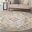 Nourison Home Thalia 8' x Round Fabric Beige Multicolor Area Rug