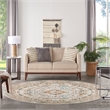 Nourison Home Thalia 8' x Round Fabric Beige Multicolor Area Rug