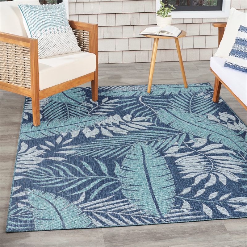 Nourison Home Garden Oasis 4' x 6' Fabric Navy Area Rug