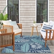 Nourison Home Garden Oasis 4' x 6' Fabric Navy Area Rug