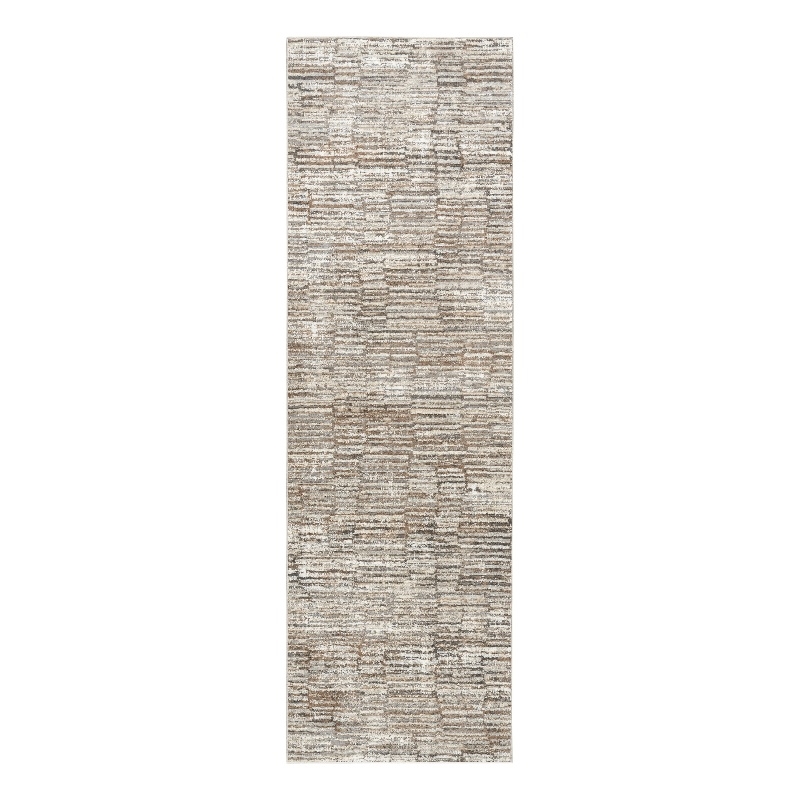 Nourison Home Eco-Friendly 8' Runner Fabric Ivory Mocha Area Rug