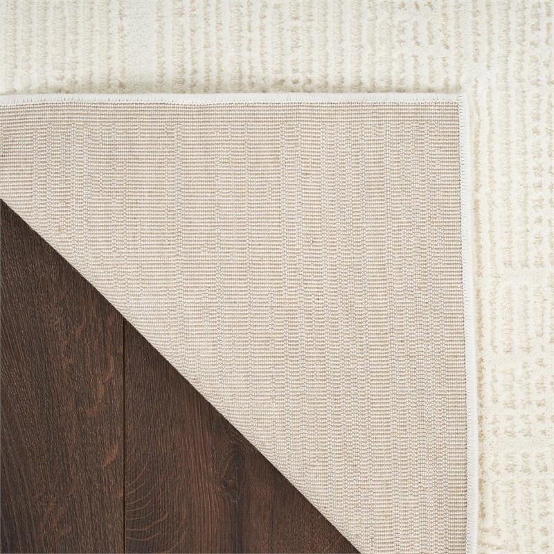 Nourison Home Eco-Friendly 8' Runner Fabric Ivory Area Rug