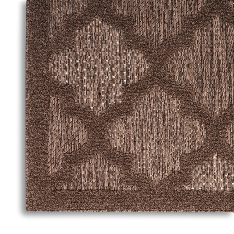 Nourison Easy Care 8' x 10' Brown Fabric Modern Area Rug (8' x 10')