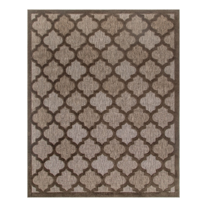Nourison Easy Care 8' x 10' Brown Fabric Modern Area Rug (8' x 10')
