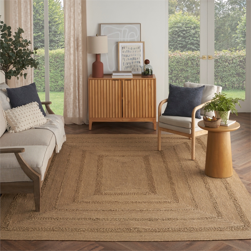 Nourison Home Natural Seagrass 6' x 9' Fabric Natural Area Rug