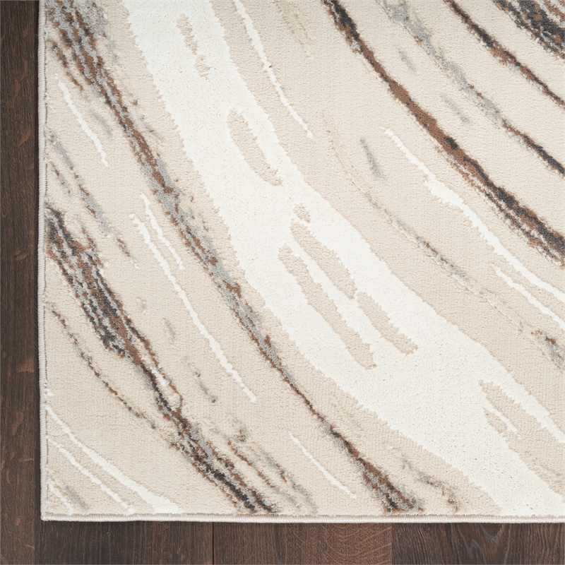 Nourison Home Eco-Friendly 6' x 9' Fabric Beige Grey Area Rug