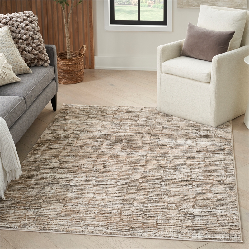 Nourison Home Eco-Friendly 6' x 9' Fabric Ivory Mocha Area Rug