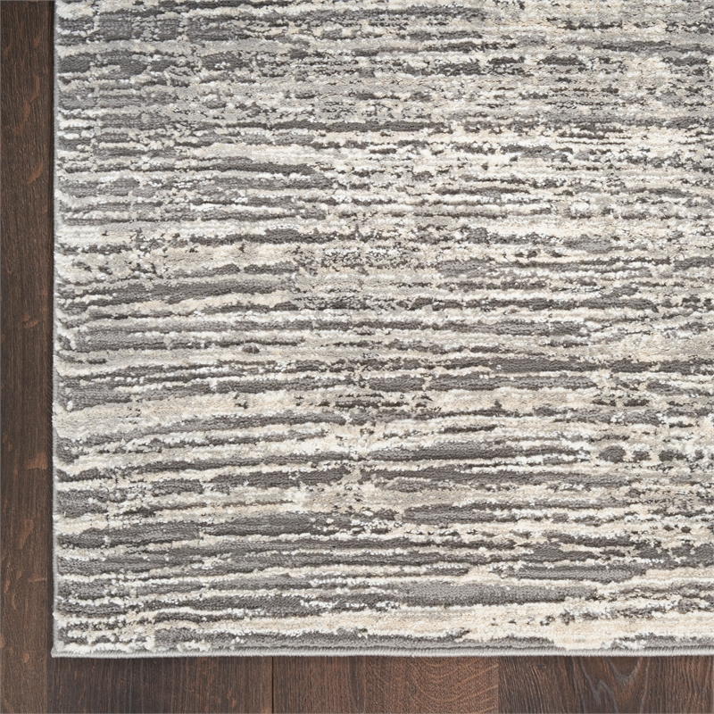 Nourison Home Eco-Friendly 6' x 9' Fabric Ivory Grey Area Rug