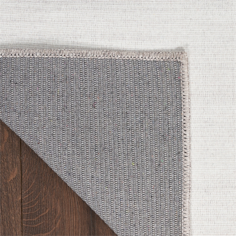 Nourison Home Washable Essentials 9' x 12' Fabric Ivory Grey Area Rug
