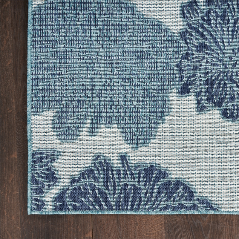 Nourison Home Garden Oasis 4' x 6' Fabric Blue Area Rug