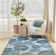 Nourison Home Garden Oasis 4' x 6' Fabric Blue Area Rug