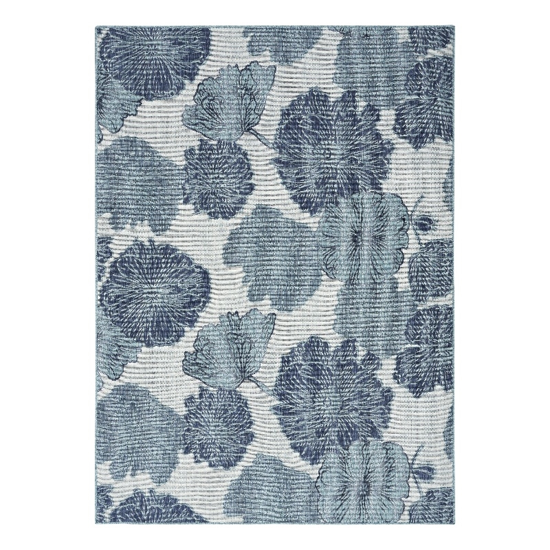 Nourison Home Garden Oasis 4' x 6' Fabric Blue Area Rug