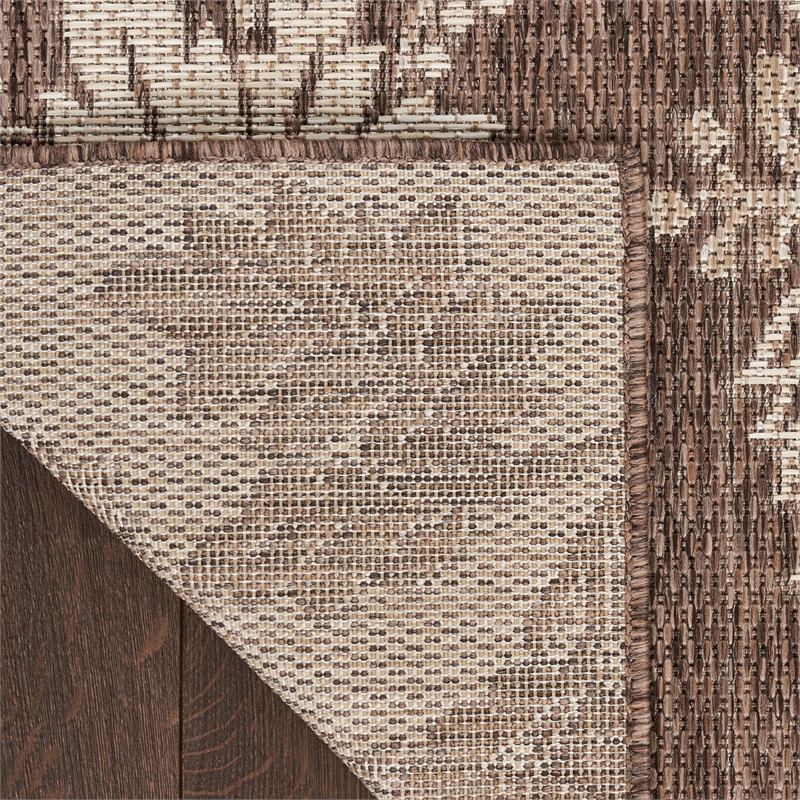 nourison home garden oasis 4' x 6' fabric mocha area rug