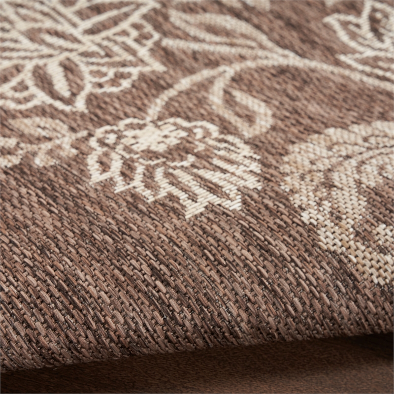 nourison home garden oasis 4' x 6' fabric mocha area rug