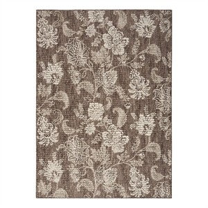 Nourison Home Garden Oasis 4' x 6' Fabric Mocha Area Rug